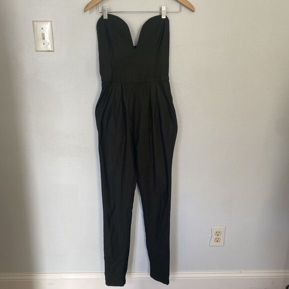 Hot And Delicious Olive Sweetheart Neck Sleeveless Jumpsuit‎ Cocktail M - Picture 1 of 10